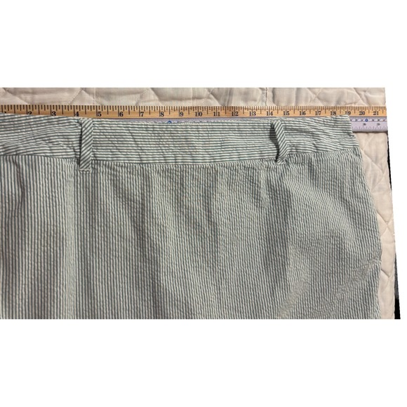 Liz & Co Skort Stretch Seersucker Pinstripe Golf Casual Blue White Size 16 EUC - Picture 6 of 13
